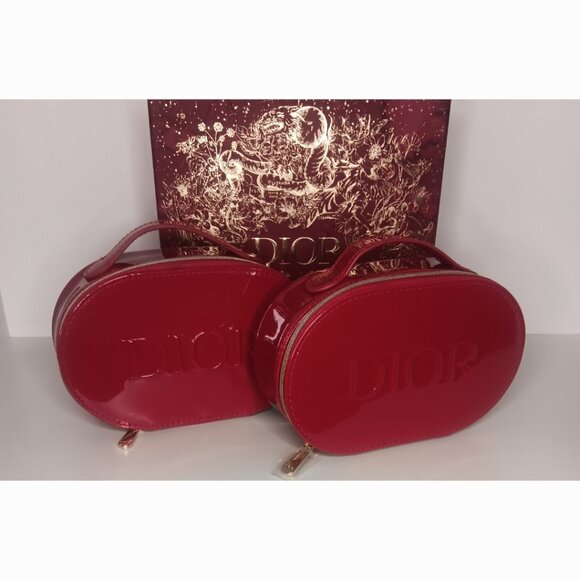 TWO DIOR RED PATENT VANITY CASE / PLEASE READ DESCRIPTION - Picture 16 of 16